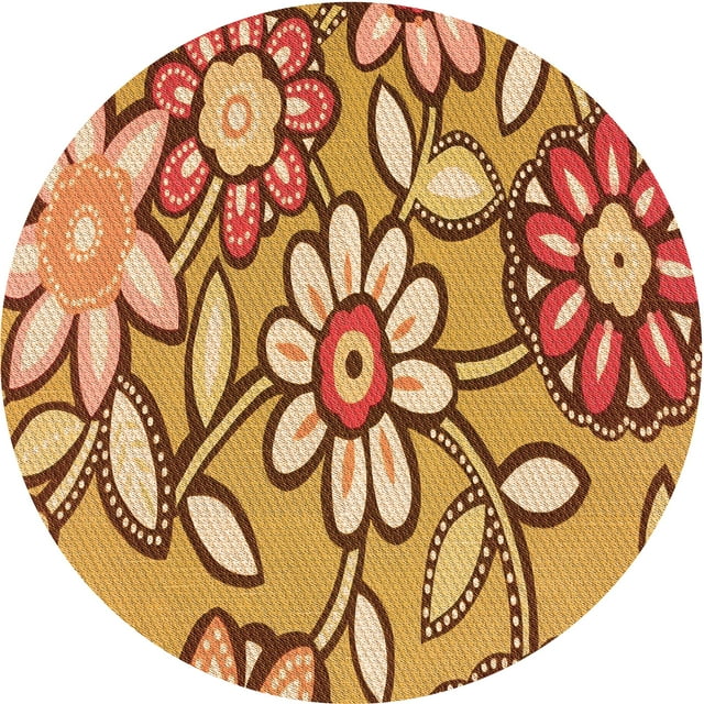 Ahgly Tapis d'Intérieur Lavable en Machine Carré Transitionnel Jaune Orange, 3 Pieds Carré