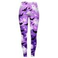 thumbnail image 6 of adviicd Womens Halloween Leggings Fashion Pumpkin Print Graphic Leggings Soft Tummy Control Workout Yoga Pants (Purple, S), 6 of 7