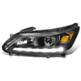 thumbnail image 1 of DNA Motoring OEM-HL-0060-L For 2013 to 2015 Honda Accord 4-Door EX-L V6 1Pc Left / Driver Side Factory Style Black Housing LED DRL Projector Headlight Lamp 14 HO2502151, 1 of 4