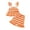 Q294 Orange, variant on Angala 2 Piece Outfits For Girls Square Collar Sleeveless Striped Camisole Top With Shorts Set Girls Autumn Daily Wear Clothes