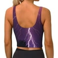 thumbnail image 4 of Uemuo Thunderstorm Violet Purple Pattern Women's Sports Bra - High Impact Support, Breathable, and Comfortable Athletic Bra for Running, Yoga, and Workouts, 4 of 9
