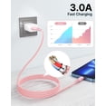 thumbnail image 4 of Cargador Lightning Cable Aioneus para iPhone, 3 m, paquete de 2 unidades, color rosa, 4 of 7