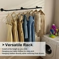 thumbnail image 5 of Wall Mounted Clothes Rack 60in, Industrial Pipe Clothing Racks Wall Mount, Heavy Duty Detachable Iron Garment Bar, Saving Space, Multi-Purpose Hanging Rod for Bedroom, Laundry Room, 2 Packs, 5 of 7