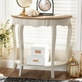thumbnail image 2 of Allora Contemporary Console Table in White and Natural Brown, 2 of 8