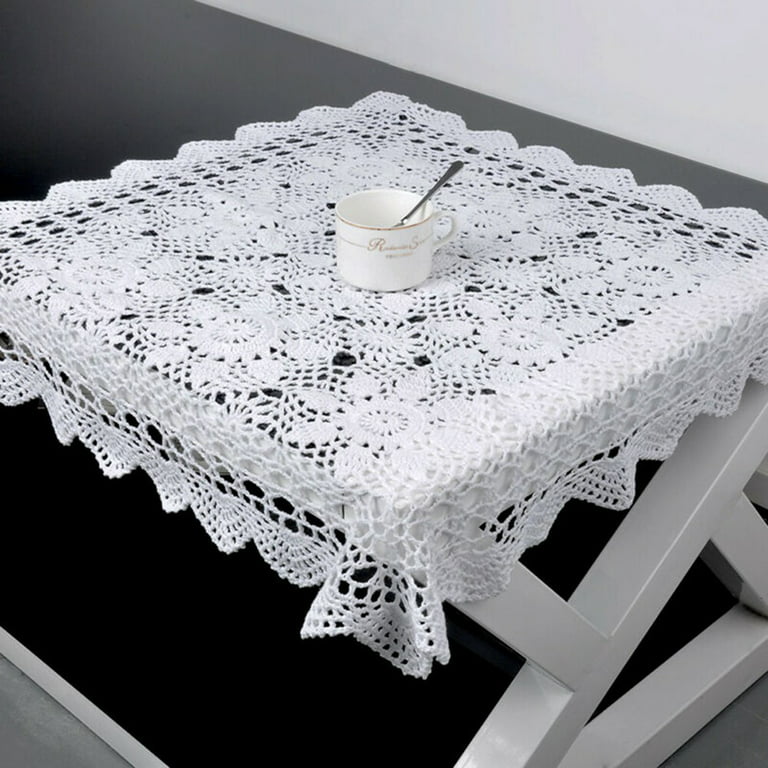 Square Crochet Doilies. White Colors. – Crochet Tablecloths