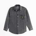 thumbnail image 4 of Women's Gameday Couture Black Colorado Buffaloes Oversized Style's the Limit Micro-Rhinestone Stripe Washed Denim Button, 4 of 6