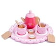 thumbnail image 1 of Tea Party Tableware Wooden Handicraft Toy Kitchen Pretend Play Set Cooking Coffee Bread For Toddlers Kids Birthday Gift Favors, 1 of 7