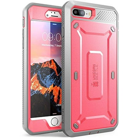 Iphone 7 Plus Case, iPhone 8 Plus Case, SUPCASE Full-body Rugged Holster Case with Built-in Screen Protector, Pink