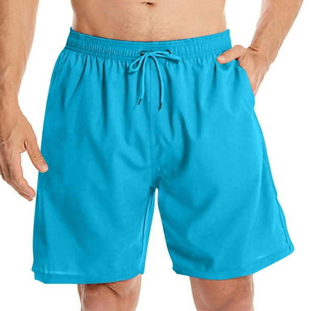 pstuiky Pantalones cortos para hombre, Pantalones de playa de verano para hombre, pantalones de surf de color liso, pantalones casuales de talla grande, pantalones cortos deportivos de cinco cuartos
