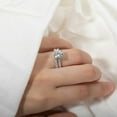 thumbnail image 3 of AEHIO Total 4.15 Ct Round Cut Moissanite Bridal Set, Engagement Ring & Wedding Band in 14K Gold Plated Sterling Silver for Women, 3 of 10