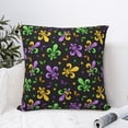 thumbnail image 4 of Yiaed Mardi Gras Carnival4 Print Pillow Covers Super Soft Decorative Square Throw Pillow Covers Case Cushion Covers for Sofa Couch Bedroom Car Decor（No pillow core）-22"x22", 4 of 7