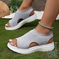 thumbnail image 6 of DGMIOCS Womens Orthopedic Walking Sandals Arch Support Comfort -On Sport Sandals Open-Toe Athletic Sandals for Plantar Fasciitis Summer Beach Casual Size: 9 Grey, 6 of 9