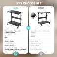 Ergonomic PC Stand Computer Cart, Height Adjustable Tower Stand 2-Tier ...