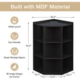 thumbnail image 6 of Corner Cabinet Storage with USB Ports and Outlets, Corner Cube Toy Storage for Small Space, Wooden Cubby Bookshelf with 9 Cubes for Playroom, Bedroom, Living Room, Black, 6 of 8