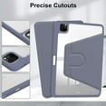 thumbnail image 3 of elitegadget Case for iPad Air 11 Inch M2 6th Generation (2024) - 360 Degree Rotation Protective Stand Clear Back Cover Case (Gray), 3 of 5