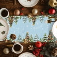 thumbnail image 5 of Blue Snowman Christmas Dresser Scarf Farmhouse, Dining Table Decorations for Wedding/Parties, Xmas Tree Snowflake Winter Gifts Table Runner 120 Inches Long for Kitchen Dining, 13 x 120 In, 5 of 9