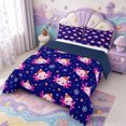 thumbnail image 2 of Manfei Axolotl Amphibian Print Full Size Comforter Sets,3D Printed Salamander Bedding Comforter Set,Navy Blue Reversible,3 Pieces,1 Comforter and 2 Pillowcases, 2 of 7
