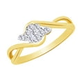 thumbnail image 2 of AFFY (0.2 cttw) Round Cut White Natural Diamond Bypass Flower Ring In 10k Yellow Gold Ring Size-7, 2 of 2