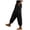 Black(Womens Pants), variant on GUACER Women's Cargo Pants Elastic Waist Linen Jogger Trousers Multi Pocket Relaxed Fit Casual Streetwear