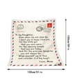 Blanket To My Daughter's Letter Print Quilt Mom And Dad To Daughter's