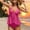 Hot Pink, variant on Oplxuo Women Tankini Swimsuit 2 Piece Sets Fashion Mesh Pachwork Cami Tank Bikini Tops and Swim Briefs Bathing Suit