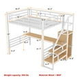 Bellemave Full Size Metal Loft Bed with Convertible Storage Staircase