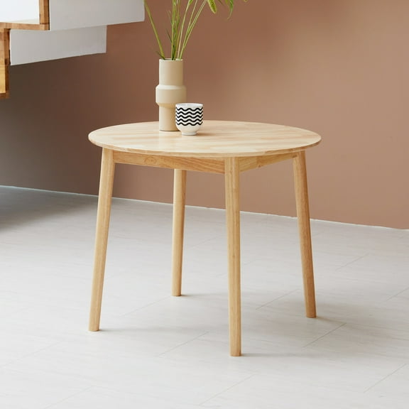 Livinia Aslan 35.4" Round Wooden Dining Table (Natural)