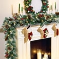 thumbnail image 2 of 9FT Pre-Lit Christmas Cedar Garland with 50 Lights, Lifelike Faux Pine Garland with Pinecones & Red Berries for Fireplace, Staircase, Doorframe & Holiday Decor, 2 of 5