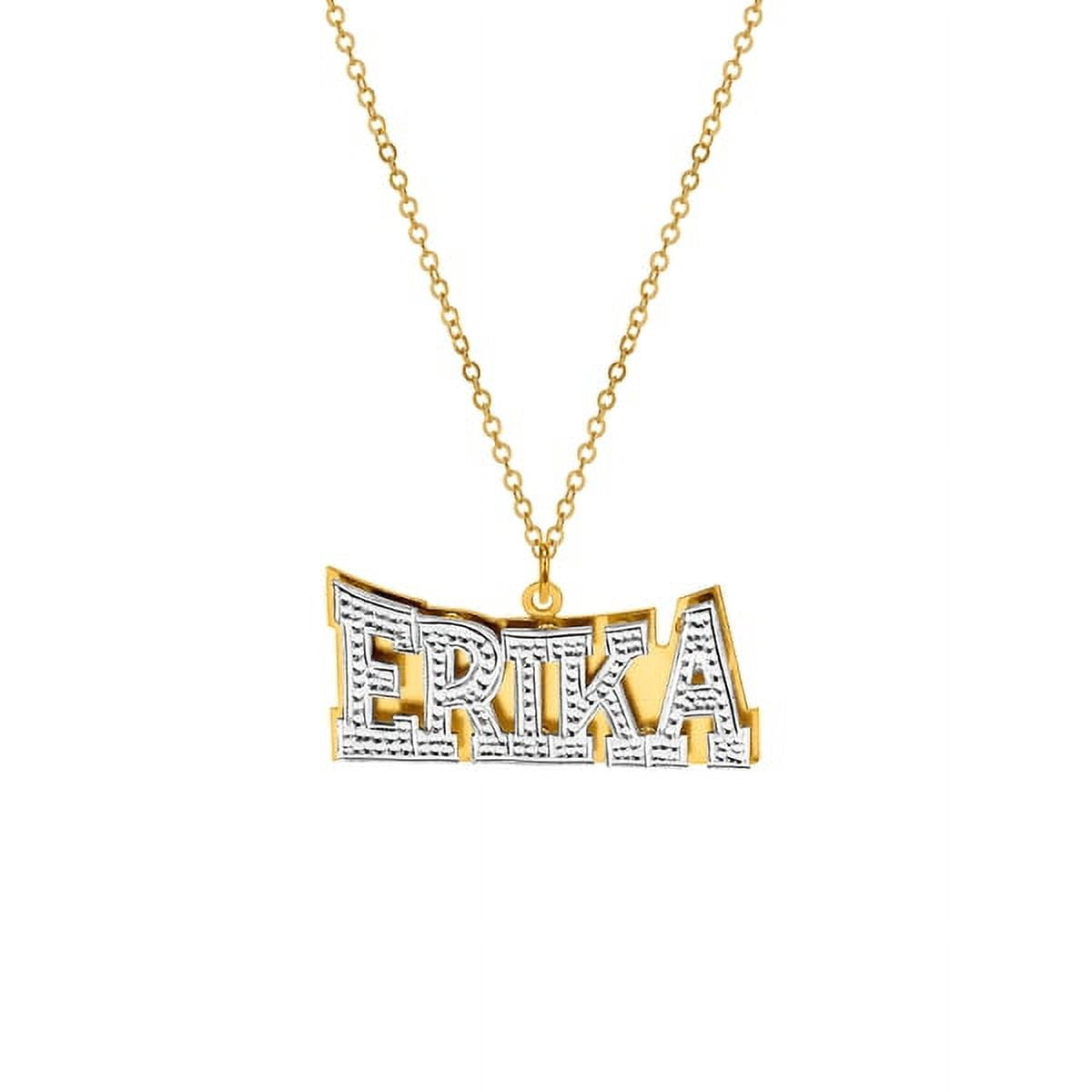 Personalized Name Necklace with Beading and Rhodium