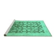 thumbnail image 2 of Ahgly Company Machine Washable Indoor Rectangle Oriental Turquoise Blue Traditional Area Rugs, 2' x 4', 2 of 4