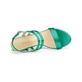 thumbnail image 4 of BLISSFUL STEP Women's Slingback Block Heel Ankle Strap Sandals Green 8.5, 4 of 7