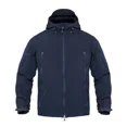 thumbnail image 2 of Chaqueta azul marino de concha suave para exteriores, chaqueta táctica impermeable para hombre, abrigo de invierno, cazadora y pantalones cálidos de lana con capucha, 2 of 5