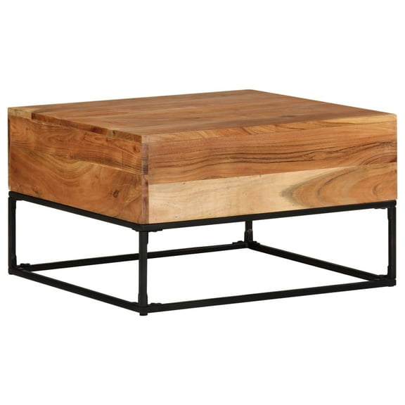 vidaXL Coffee Table 26.8"x26.8"x16.1" Solid Acacia Wood