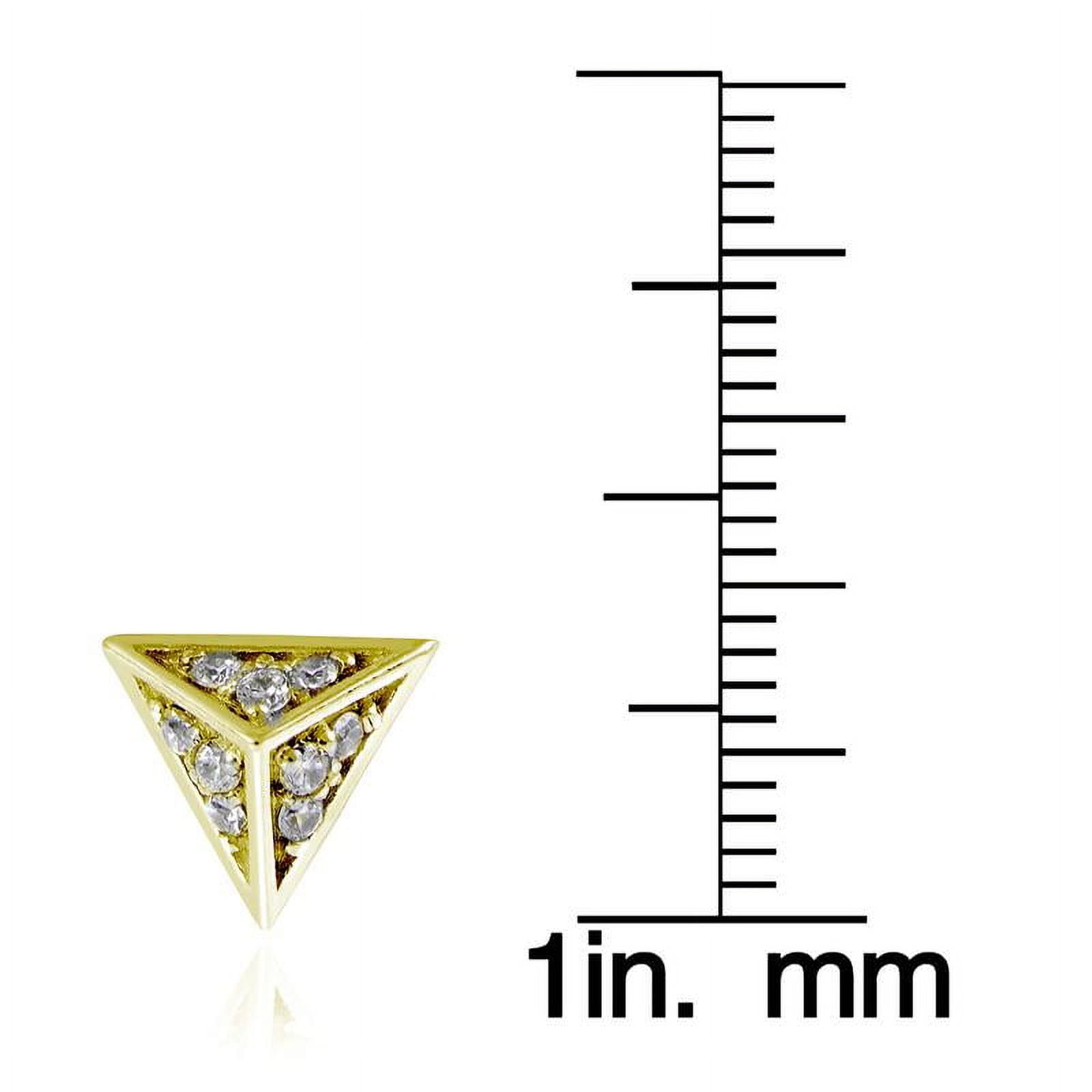 GOLD PLATED OVER STERLING SILVER CZ PYRAMID STUD EARRINGS