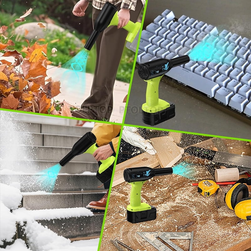 Upgrade 400W Higher speed Mini Jet Blower Turbo Fan for Ryobi One+ 18V Battery, 3-Speed Portable Violent Wireless Fan, for Computer Key Board Cleaning,Car Drying,Camping,Outdoors(No Battery)