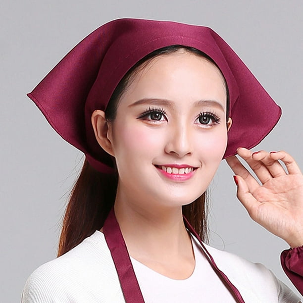 Tking Fashion Japanese Style Womens Mens Triangle Headscarf Towel Chef Hat Kitchen Restaurant 