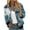 Blue, variant on Herrnalise Women's Bomber Jacket Casual Coat Zip Up Outerwear Windbreaker Floral Prints Overcoat With Pockets Blue,XL