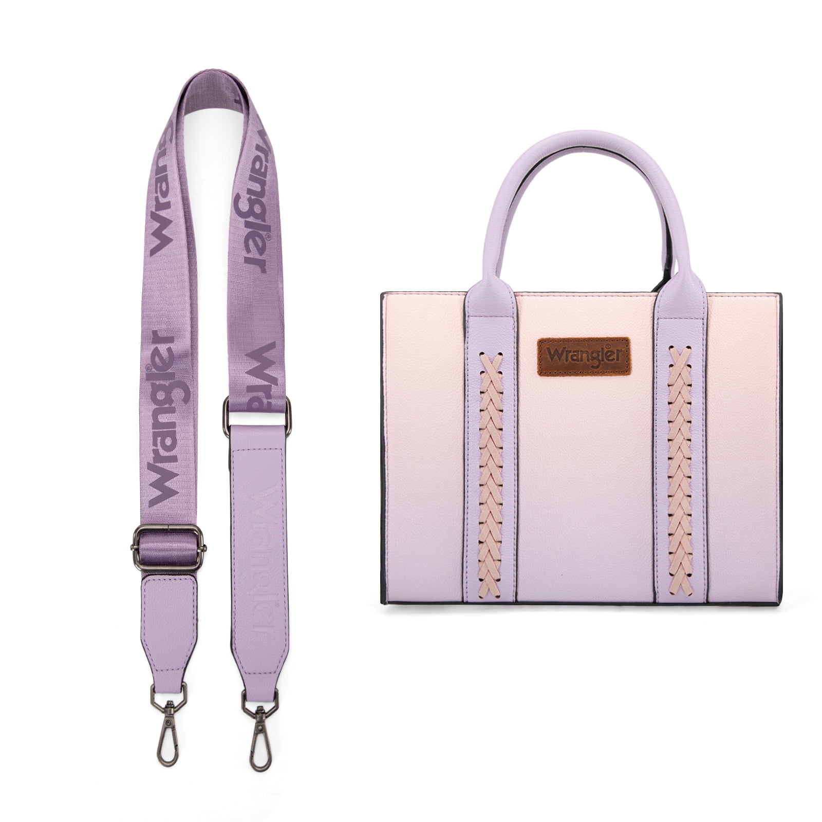 Wrangler Medium Tote Bag for Women Designer Satchel Handbags Top-handle Purses with Strap, Pink