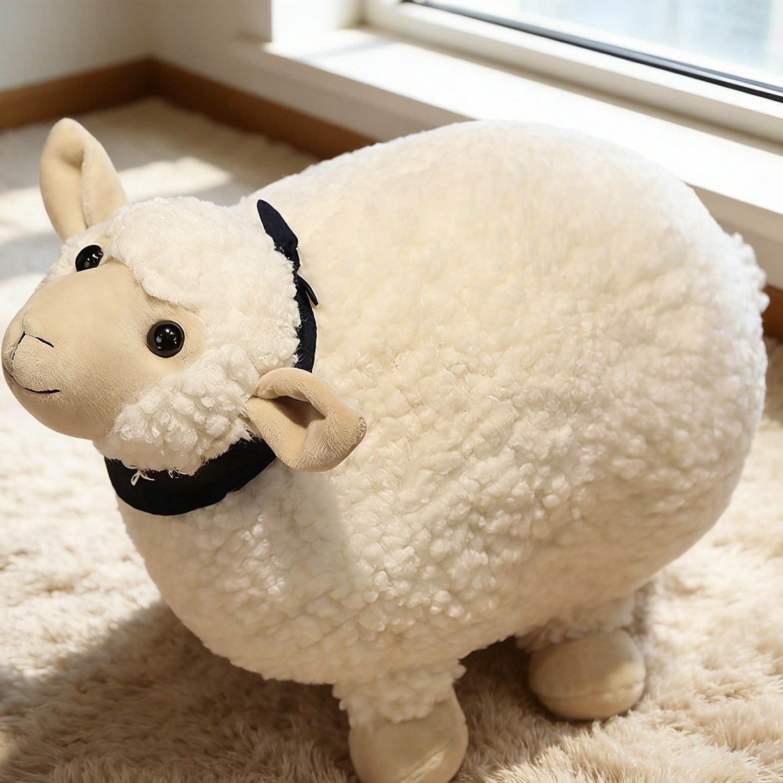RUIG Lamb Plush Toy, Realistic Sheep Stuffed Animal Toy Characters Stuffed Filled in Limbs 3.9 Inch Soft Huggable for Kids with Stuffed Animals Easter Baptism Gift for Girls Boys