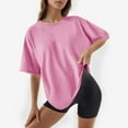 thumbnail image 2 of Women's T-Shirts Casual Solid Color Crew Neck Short Sleeve T Shirt | Lightweight Breathable Tee for Everyday Wear, 2 of 4