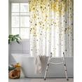 thumbnail image 2 of Split Shower Curtain for Transfer Bench, Yellow Polka Dot Fabric Shower Curtains for Bathroom, Ombre Abstract White Monochrome Tub Sliding Transfer Bench Waterproof Bath Curtains 72"x78", 2 of 9