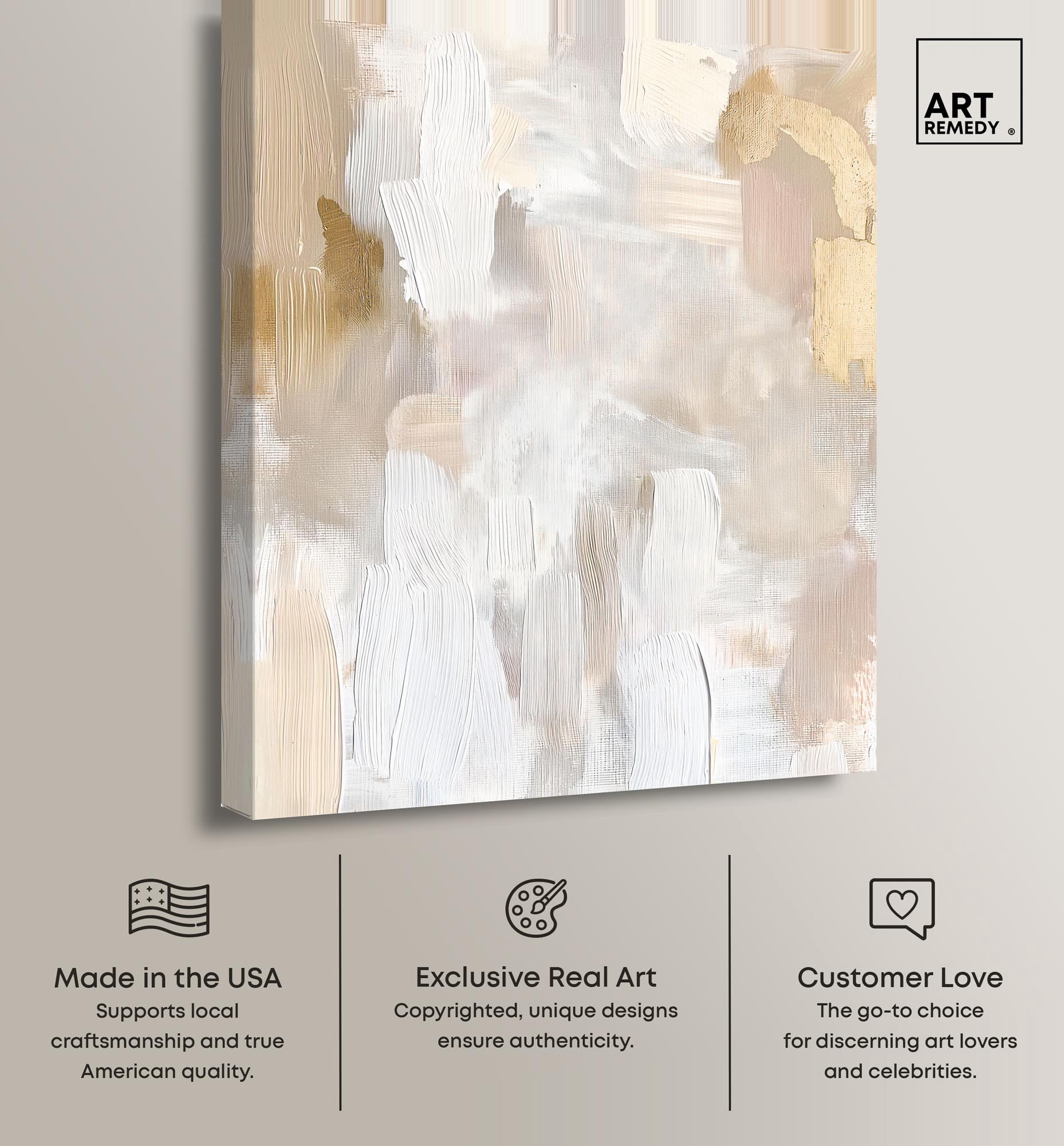 Beige and Cream II Canvas Muted Elegant Art by Art Remedy, Gallery Wrapped, 36 x 45