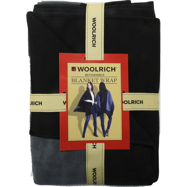 Woolrich Womens One Size Fleece Reversible Blanket Wrap, Charcoal  Black/Border - Walmart.com