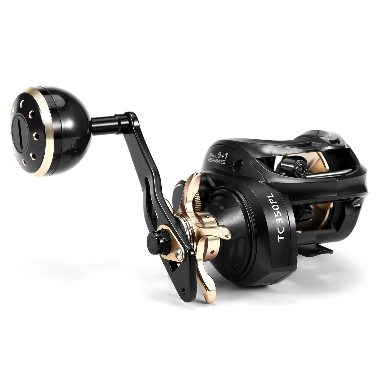 Durable Carbon Fiber Baitcasting Reel 9+1BB Fishing Reel, High Speed 6.31  Gear Ratio, Magnetic Brake System, Right Hand 