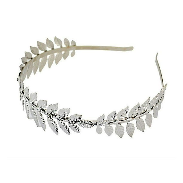 Diadema de diosa griega europea, corona de hojas metálicas doradas y plateadas, banda para el pelo, Tiara nupcial para boda, accesorios para el cabello brillantes