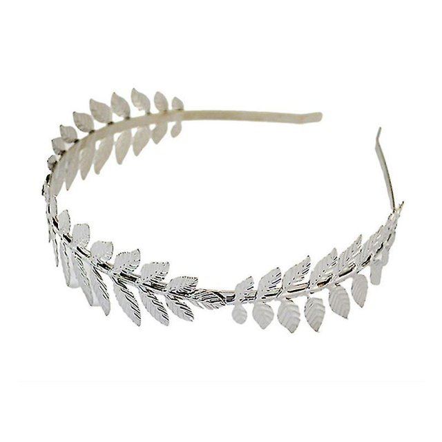 Diadema de diosa griega europea, corona de hojas metálicas doradas y plateadas, banda para el pelo, Tiara nupcial para boda, accesorios para el cabello brillantes