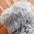 thumbnail image 6 of CUITING Women‘S Casual Knit Fingerless Gloves with Faux Fur Trim - 1 Pair  Polyester Solid Color  Stretchy  Touch Screen Compatible  Hand Knit Warm Mittens, 6 of 6