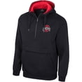 thumbnail image 2 of Men's Colosseum Black Ohio State Buckeyes Half-Zip Hoodie, 2 of 3