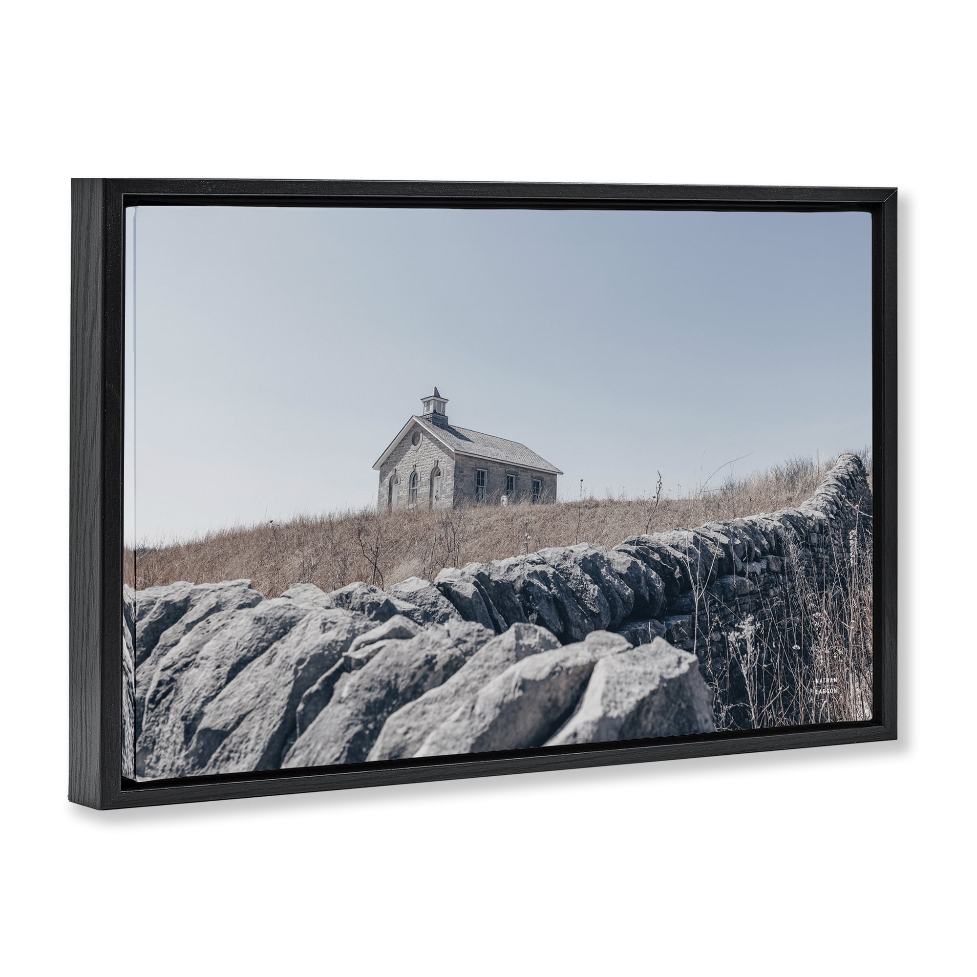 Stupell Industries One Room Schoolhouse Black Framed Floater Canvas Wall Art, design by Nathan Larson