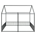 thumbnail image 6 of Bellemave Double Twin Size Floor Bed, Metal Shared Platform Beds for 2, Montessori House Bed Frame with Rails (Black), 6 of 9